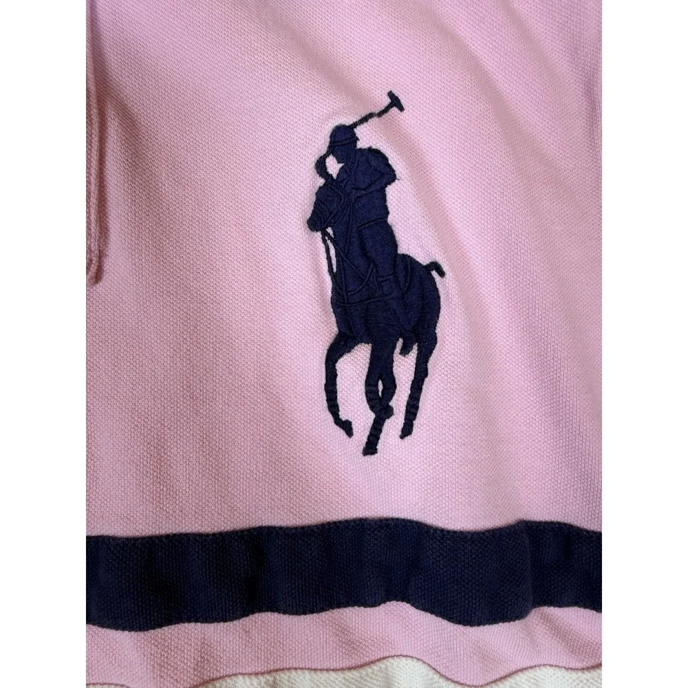 Polo Ralph Lauren Custom Slim Fit Polo Shirt Women's M Pink Big Pony Rugby USA